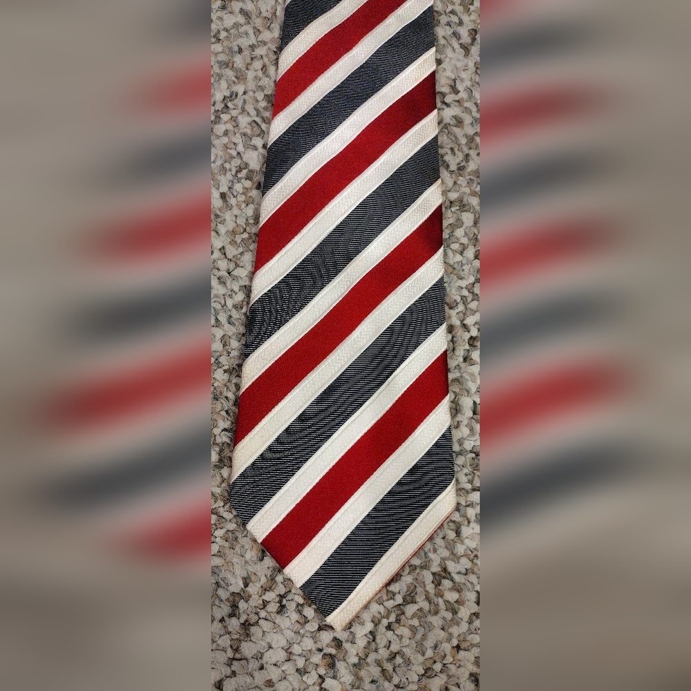 Classic Red and White Striped Tie, Donald J Trump Signature Brand